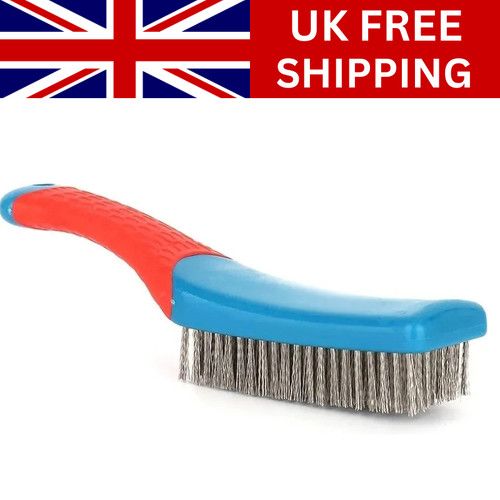 Heavy Duty Wire Brush Stainless Steel Bristles Plastic Handle Rust Paint Remover