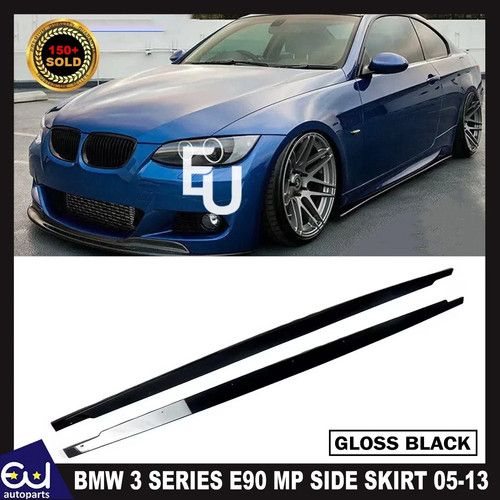FOR BMW 3 SERIES E90 E92 E93 SIDE SKIRT EXTENSION BLADES KIT GLOSS BLACK 05-13