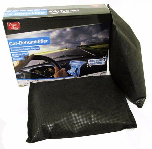 2 x CAR VEHICLE DEHUMIDIFIER PAD MOISTURE ABSORBER DEMISTER BAG caravan boat