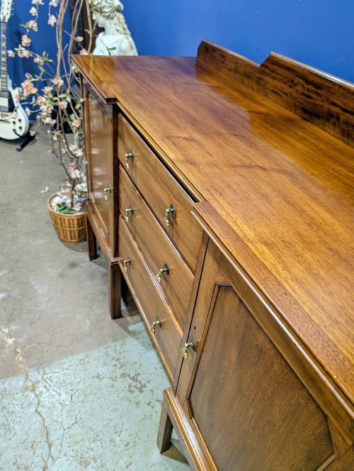 Antique Edwardian Mahogany Sideboard Buffet Cabinet Cupboard Drawers Service — image 4