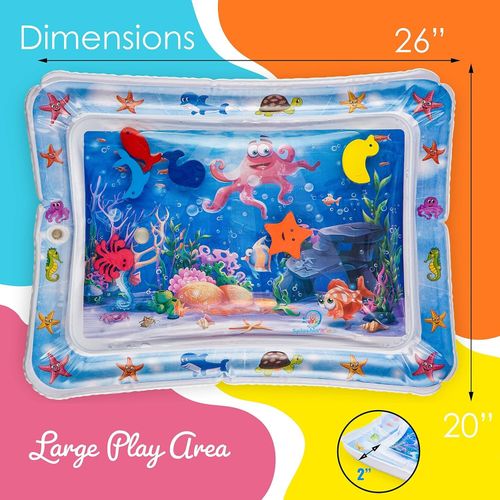 Inflatable Baby Water Play Mat Infants Toddlers Kid Perfect Fun Tummy Time Large — image 2