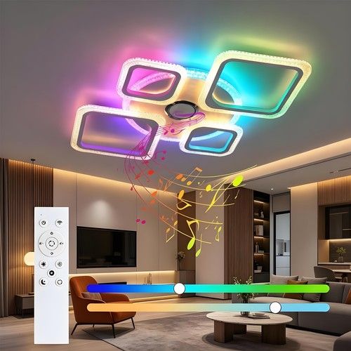 60W Ceiling Light with Remot RGB Dimmable Bluetooth Speaker Music Ceiling Lamp
