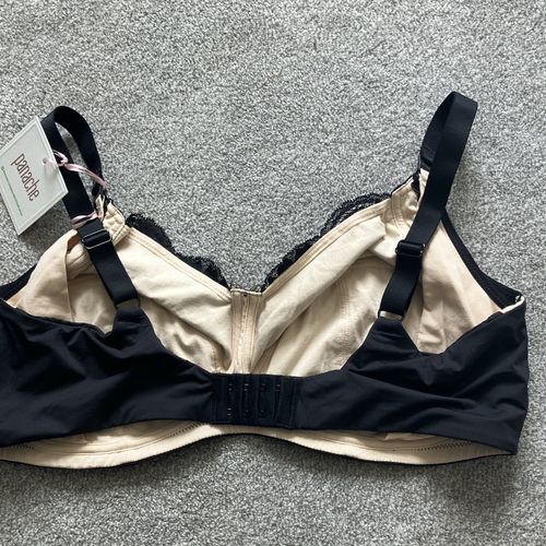 Panache Ada Beautiful Non-Wired Nursing Bra 38FF Black Lace and Latte Lining — image 7