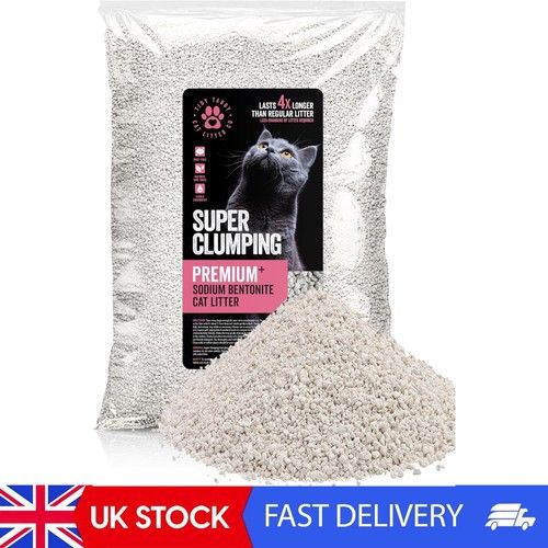 Natural  Super Clumping Cat Litter | 20L/15kg Bentonite Clay Cat Litter | Ideal