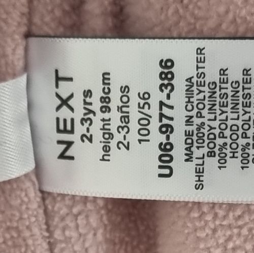NEXT Girls Navy/Pink Unicorn Quilted Hooded Zip Snowsuit 2-3 Years — image 9