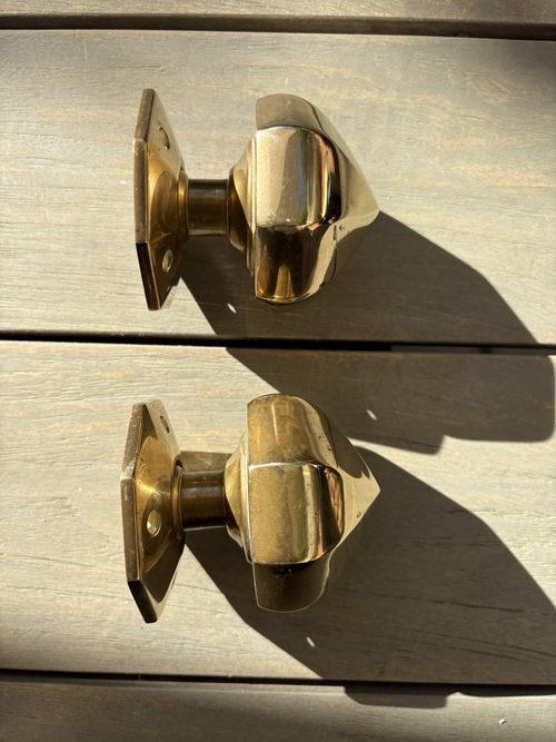 Pair of Antique Victorian Large Brass Door Pulls — image 6