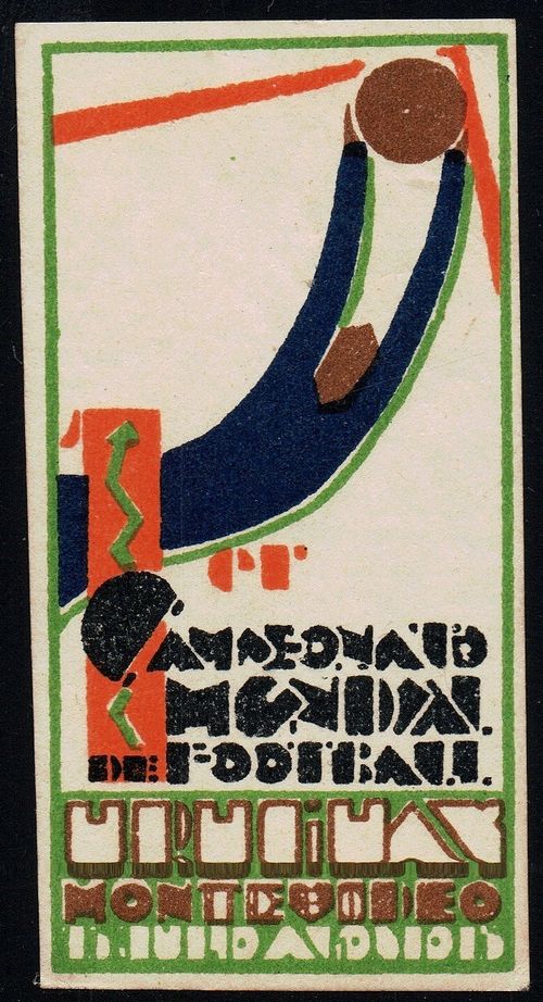 1930 Uruguay 1st Soccer Football World Cup original poster stamp cinderella MNH — image 1