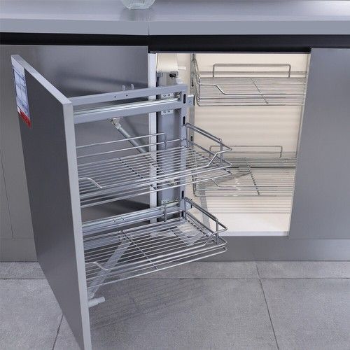 Pull Out Kitchen Magic Corner Baskets Cupboard Larder Storage Shelf Soft Close