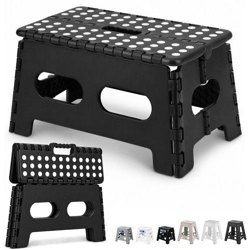 Folding Step Stool Heavy Duty Foldable Footstool Non Slip Kitchen Home 9" 18" UK