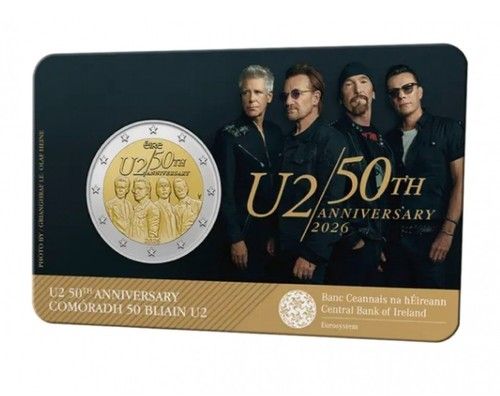 Ireland 2 euro 2026 U2 50th Anniversary 2026 Coin card ** PRE SALE **