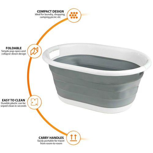 POP UP FOLDING COLLAPSIBLE LAUNDRY BASKET SPACE SAVING CLOTH WASHING BIN — image 7