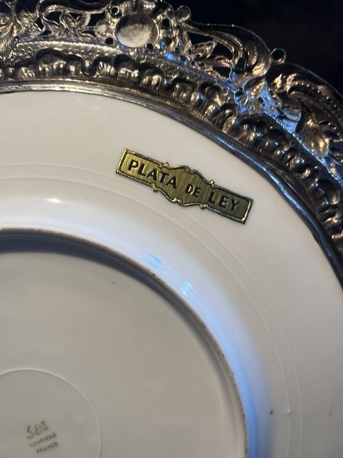 Limoges hand painted plate with sterling silver border — image 12