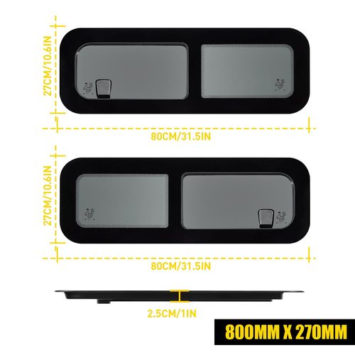 Universal Camper Van RV Sliding Opening Windows Conversion Caravan Dark Tinted — image 1
