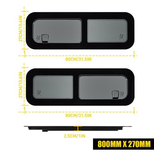 Universal Camper Van RV Sliding Opening Windows Conversion Caravan Dark Tinted
