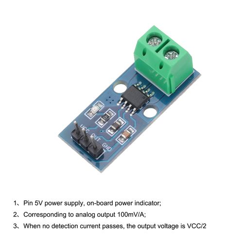 3pcs ACS712 Current Sensor AC/DC 5A Range Hall Current Measuring Module — image 5