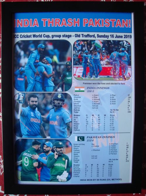 India beat Pakistan - 2019 ICC Cricket World Cup - framed print — image 1