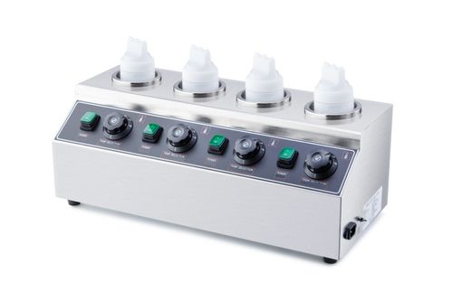 Commercial 4 Bottle Electric Sauce Warmer Hot Chocolate Heating Machine — image 4