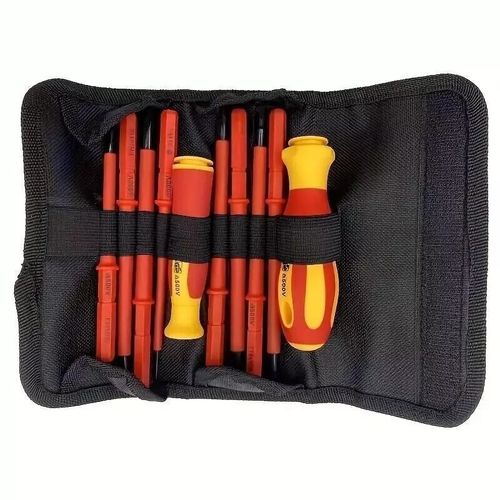 10 Piece VDE Insulated Electrician Interchangeable head Screwdriver Set & Pouch — image 2
