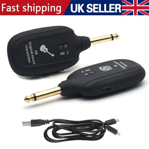 Wireless Guitar System - 4 Channels Wireless Guitar/Bass Transmitter Receiver UK