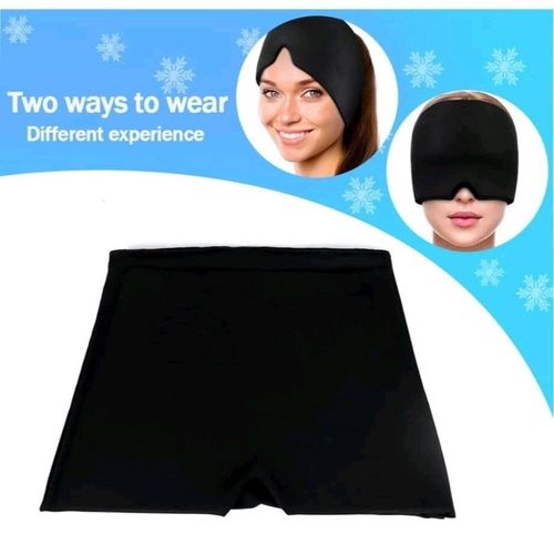 Migraine Relief Gel Cap Hot/Cold Therapy Compression Eye Mask Head Wrap Black — image 6