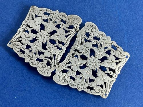 NICE ANTIQUE EDWARDIAN SOLID SILVER NURSES BELT BUCKLE — image 5