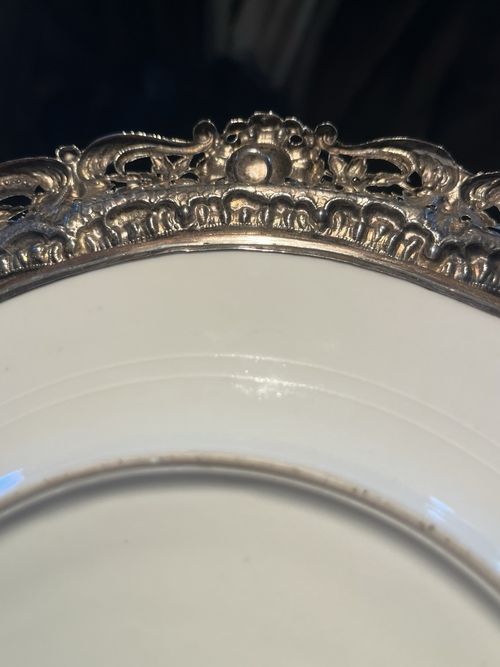 Limoges hand painted plate with sterling silver border — image 7
