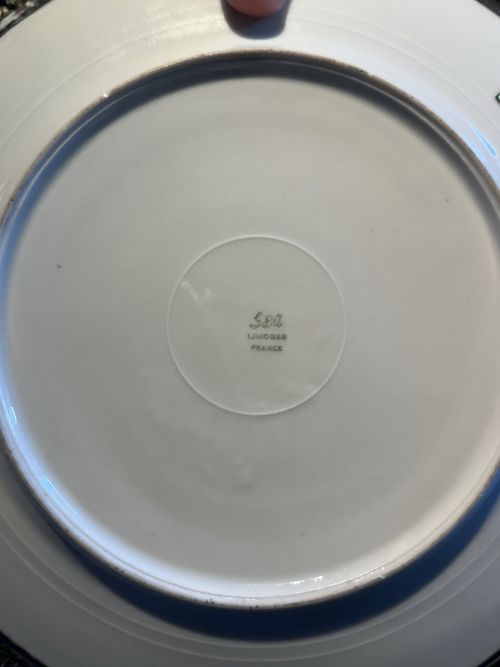 Limoges hand painted plate with sterling silver border — image 8