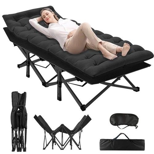 Camping Cot Heavy-Duty Portable Camping Bed  Folding Sleeping Bed with Mattress