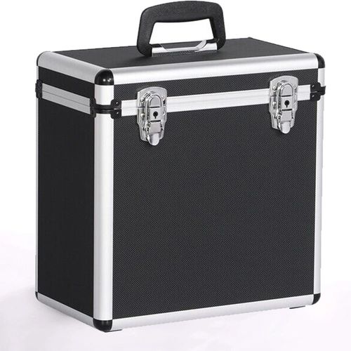Vinyl LP Storage Box 12" Vinyl Record Storage Case Heavy Duty Lockable Box Black — image 9
