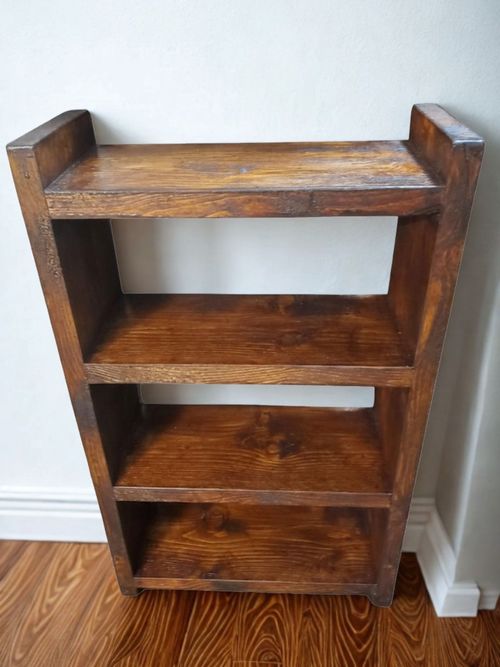 Hall Rack, Handmade Rustic wooden Farmhouse Shoe or Boot Rack - Walnut — image 4
