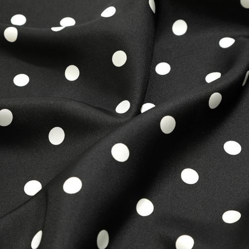 100% silk black and white Polka dot handmade women's silk Square scarf 35" 89cm — image 7