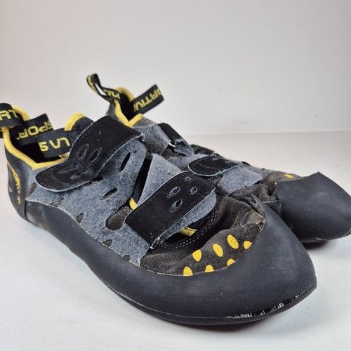 La Sportiva Tarantula Climbing Shoes Men's Size 13 Mounting Rock Black/Yellow