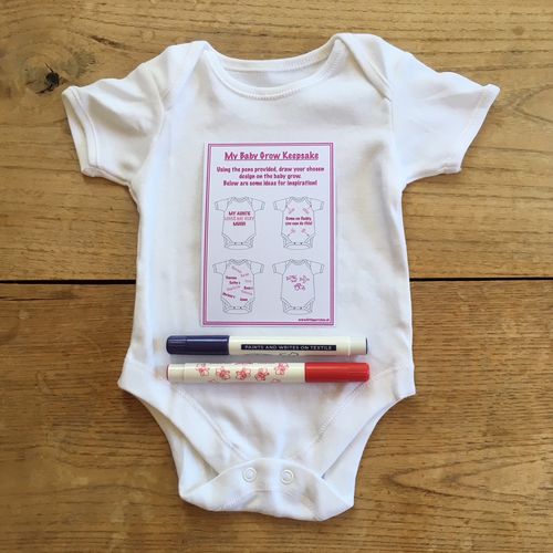 Personalise your own BABY GROW KEEPSAKE-Baby Shower Game-Babygrow Maternity Gift — image 1