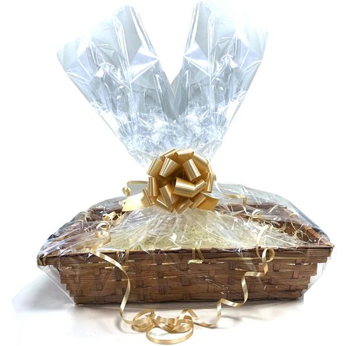 1x DIY Make Your Own Hamper Wicker Gift Basket Box Kit with Shred+Cellophane+Bow — image 1