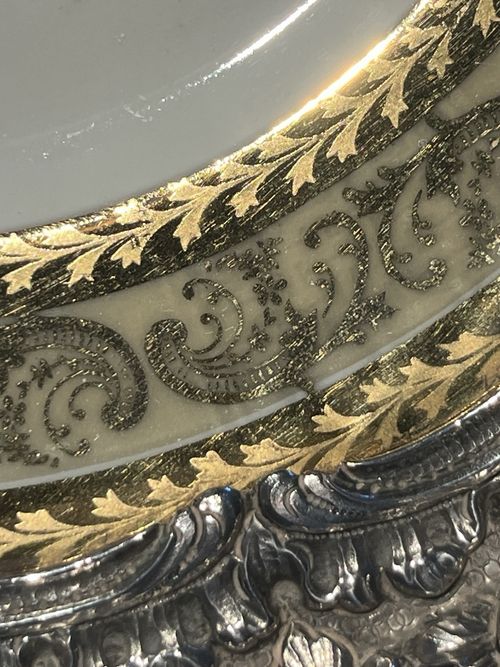 Limoges hand painted plate with sterling silver border — image 5