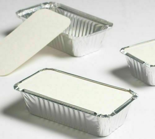 Pack of 150 Aluminium Large foil trays with Lids 20 x 11 x 5.5cm Catering Trays