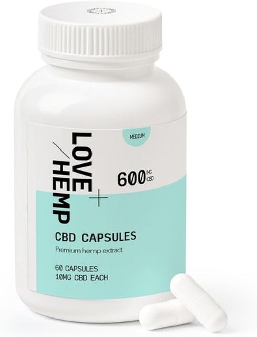 Love Hemp CBD Capsules 1200mg-600mg-300mg Broad Spectrum 60 Capsules Gluten-Free