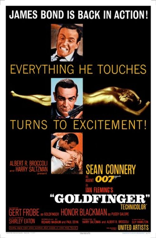 GOLDFINGER (1964) - one sheet  27"x41" - rare, top James Bond 007 movie poster!