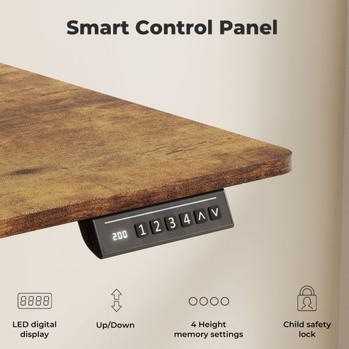 Levede Electric Standing Desk Height Adjustable with Memory Control Rustic Brown — image 5