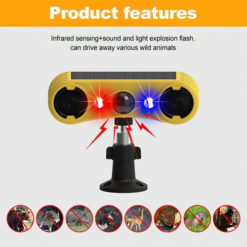 Solar Powered Motion Sensor Security Alarm Voice And Light Warning Outdoor Farm — image 13