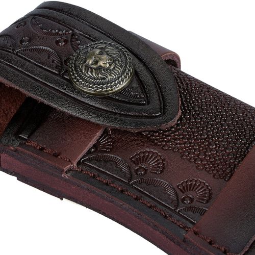 4in Folding Knife Case Sheath Leather Storage Pouch With Snap Closure Belt Loop — image 9