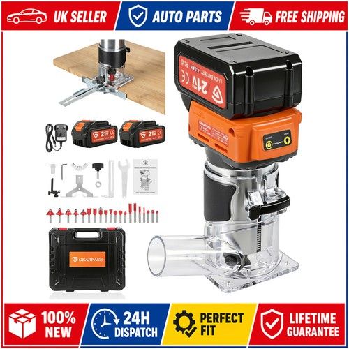 2X 4.0Ah Battery 21V Electric Cordless Hand Trimmer Palm Router Wood 6 Speed