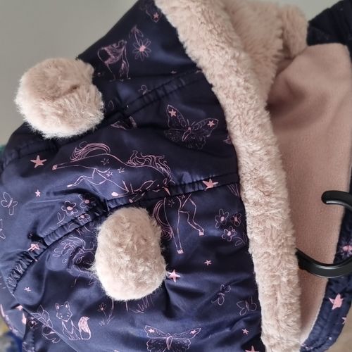 NEXT Girls Navy/Pink Unicorn Quilted Hooded Zip Snowsuit 2-3 Years — image 11