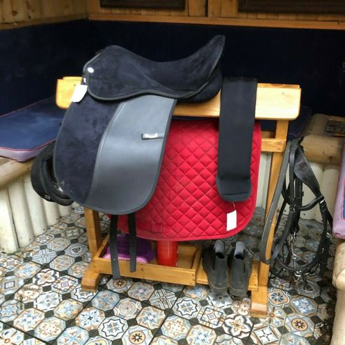 Wooden Saddle Rack stand Handmade multi use blanket drying rails,hooks,storage  — image 4