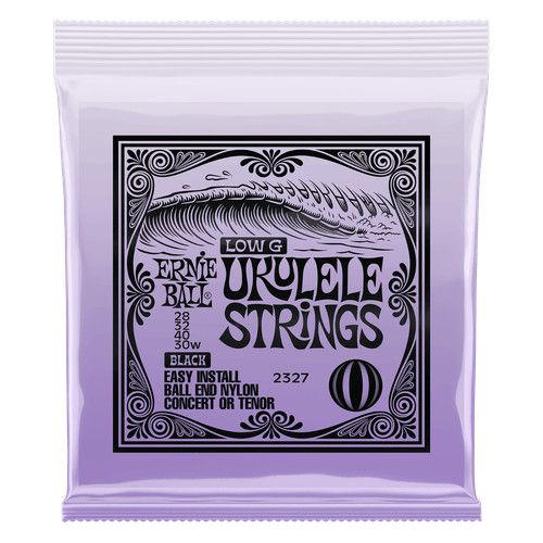 Ernie Ball Concert/Tenor Low G Nylon Ukulele Strings - Black (.028 - .030)
