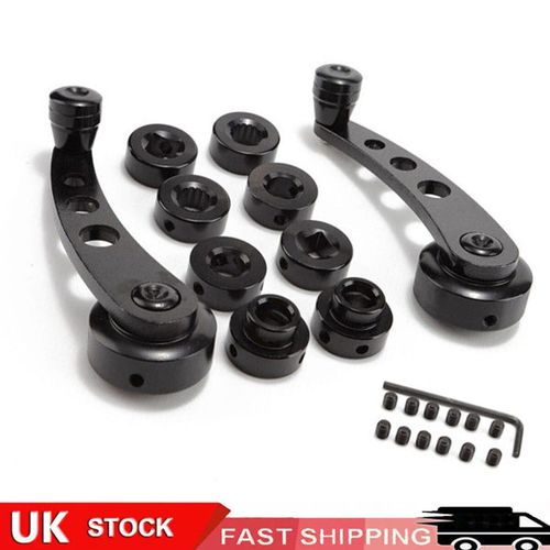 Pair Universal Black Car Truck Window/Door/Winder Riser Crank Handle Riser Alloy — image 2