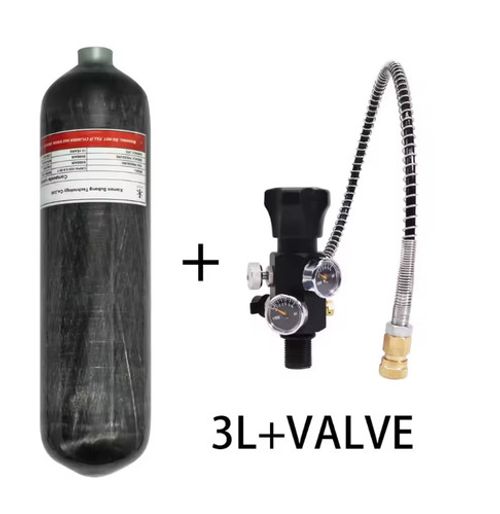 3L Carbon Fiber Cylinder High Pressure Tank Regulator Fill Station Scuba Diving