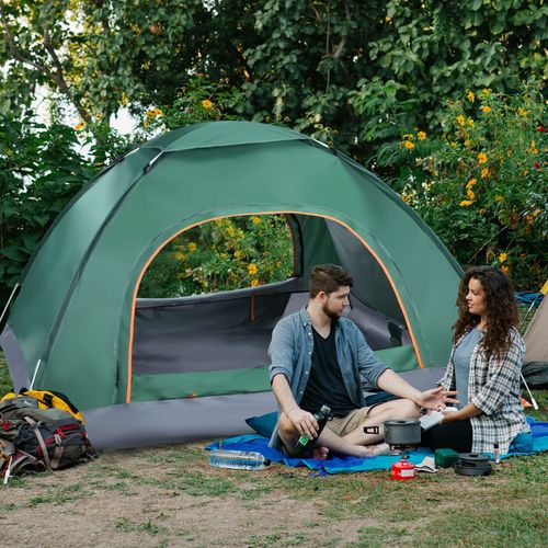 3-4 Man Person Automatic Instant Double Layer Pop Up Camping Tent Waterproof — image 1