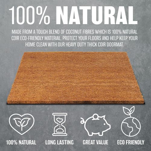 HEAVY DUTY NON SLIP OUTDOOR DOOR MAT HOME PORCH RUBBER NATURAL COCO 40CM X 60CM — image 20
