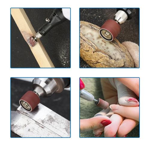 384PCS Drum Sanding Kit For Grit Nail Drill Bits Dremel Accessories Rotary Tools — image 7